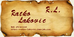 Ratko Laković vizit kartica